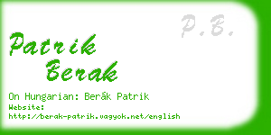 patrik berak business card